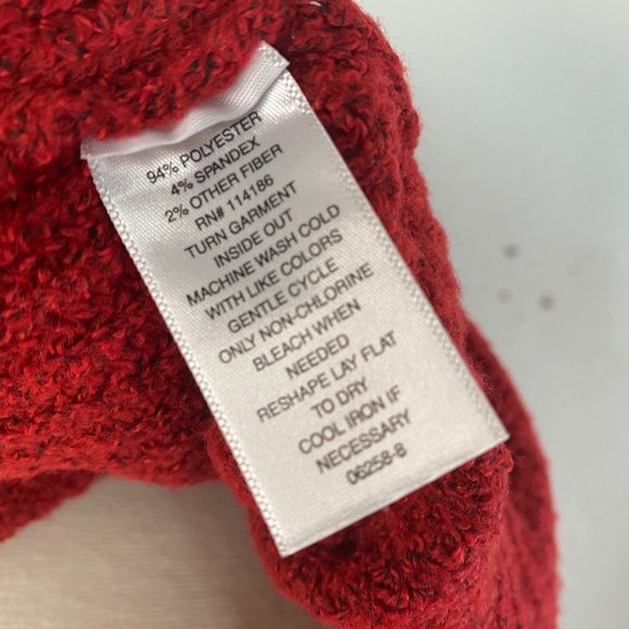 Liz Claiborne Womens Sweater XXL Cabaret Red Pullover Long Sleeves Rhinestones - Picture 10 of 10